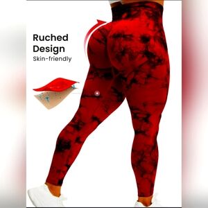 Red Tie Dye Sports leggings